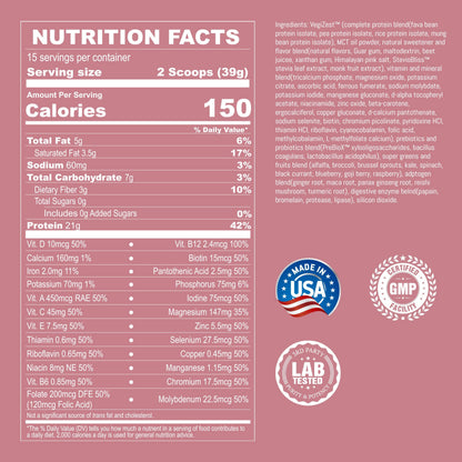 UpNourish Chocolate Vegan Protein Powder 54 Superfoods Powder,1.5 Billion CFU Probiotics 21g Plant Based Protein,No Sugar No Dairy No GMO Dairy Free,Meal Replacement Shake Keto-Friendly Low-Carb Diet,15 Servings