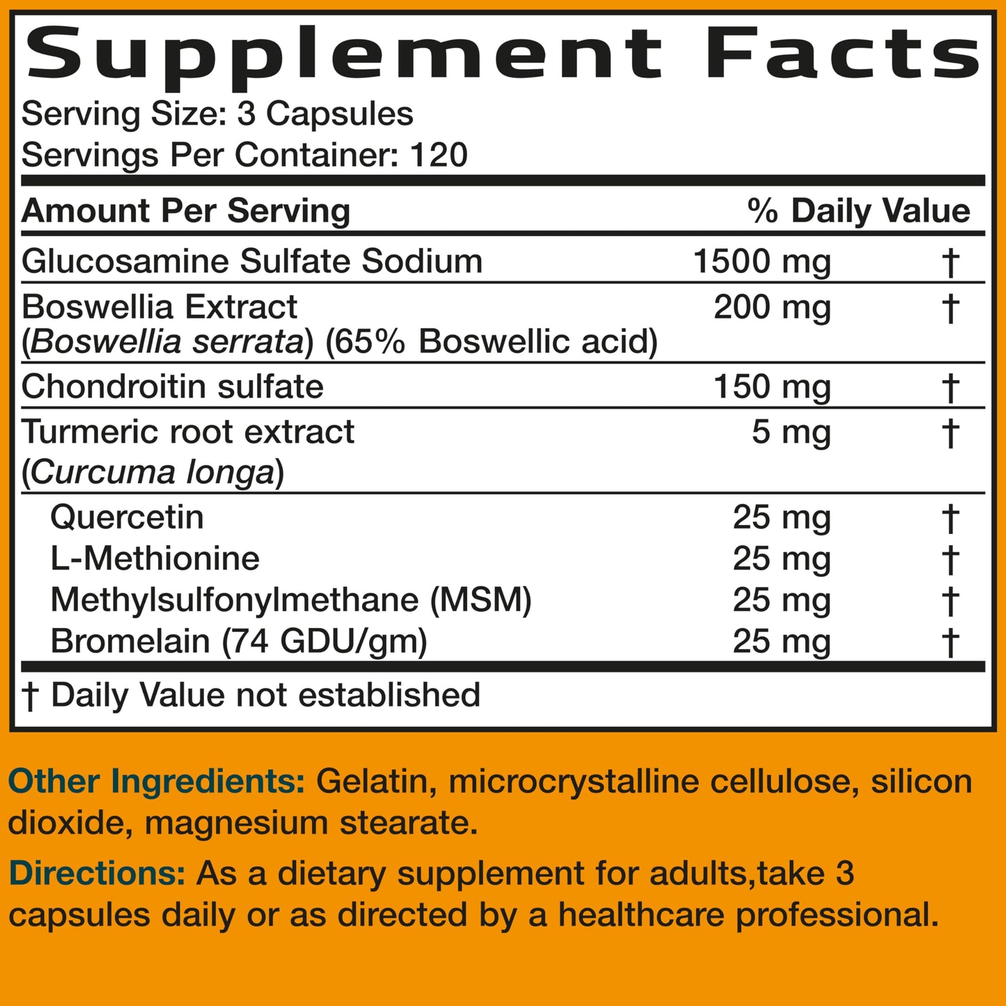 Bronson Glucosamine Chondroitin Turmeric & MSM Joint Support, 60 Capsules | Standardized Boswellia, Shellfish-Free Glucosamine, Mobility & Comfort Support, Non-GMO, Gluten-Free & Soy-Free