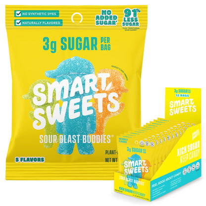 SmartSweets Sweet Fish, Low Sugar Gummy Candy (3g), Low Calorie (130), Gluten-Free -1.8oz (Pack of 12) Packaging may vary