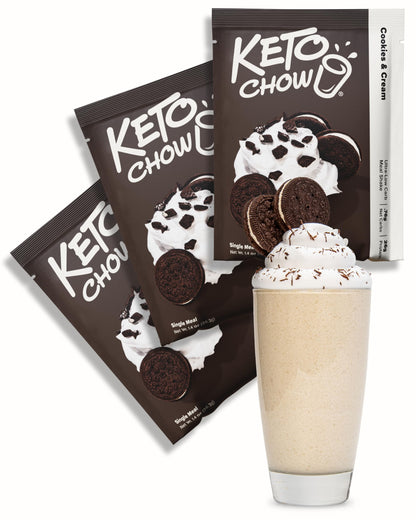 Keto Chow Chocolate Peanut Butter Meal Replacement Shake Powder, 3 Meals