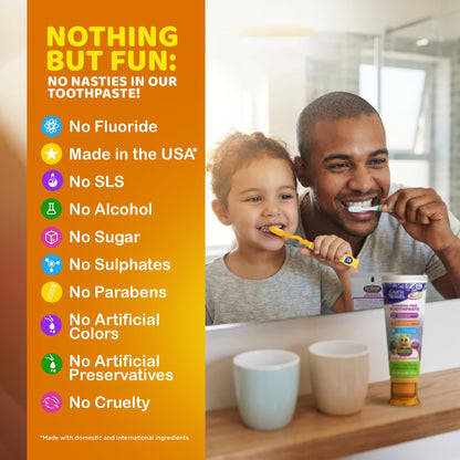 GuruNanda Kids Toothpaste, Strawberry Mango, SLS & Fluoride Free, 4.2 oz