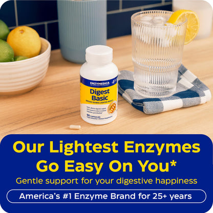 Enzymedica Digest Basic - Helps Gas & Bloating - 180 Caps