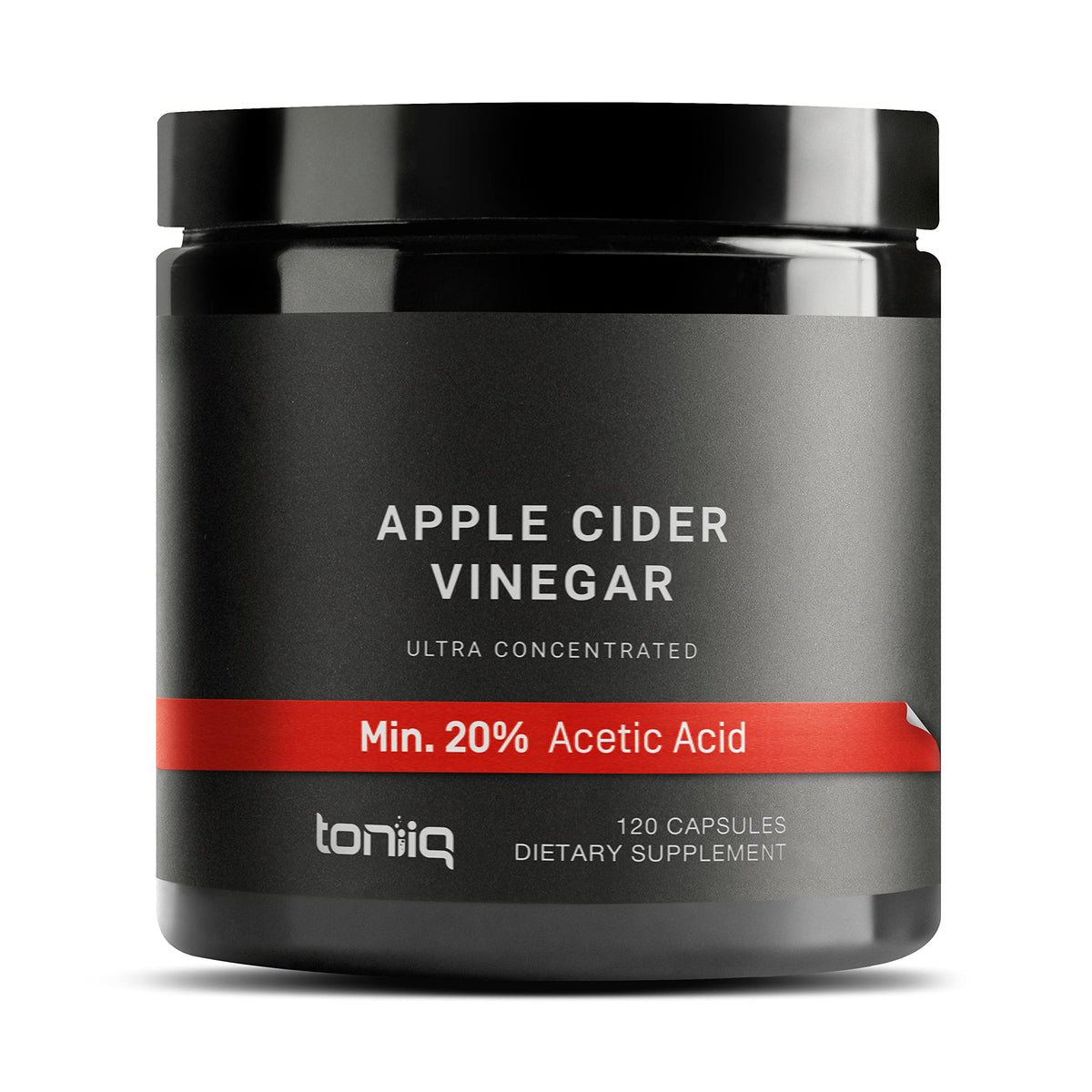 Toniiq 20% Acetic Acid Ultra High Strength Non-GMO Apple Cider Vinegar Capsules 