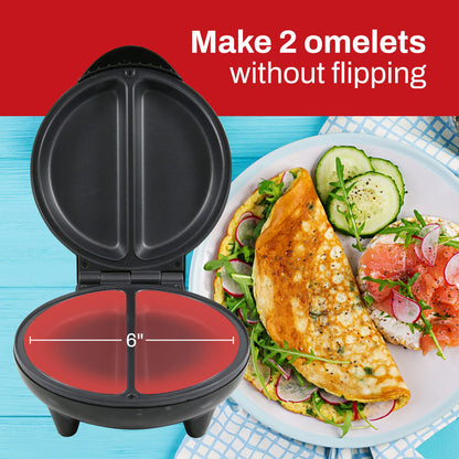 Elite Gourmet EOM205 Non-Stick Omelet, Frittata, Snack Pocket Maker, Dessert Maker