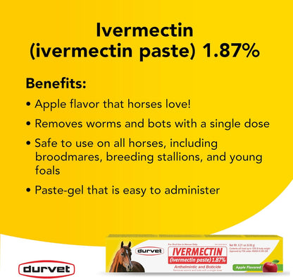 Ivermectin Paste Dewormer - 6.08g dose @ 1.87%-Apple flavored