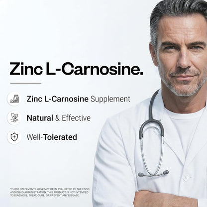 SuperSmart - Zinc L-Carnosine 75mg per Day (Well-Tolerated) - Zinc Carnosine Supplement | Non-GMO & Gluten Free - 120 Vegetarian Capsules