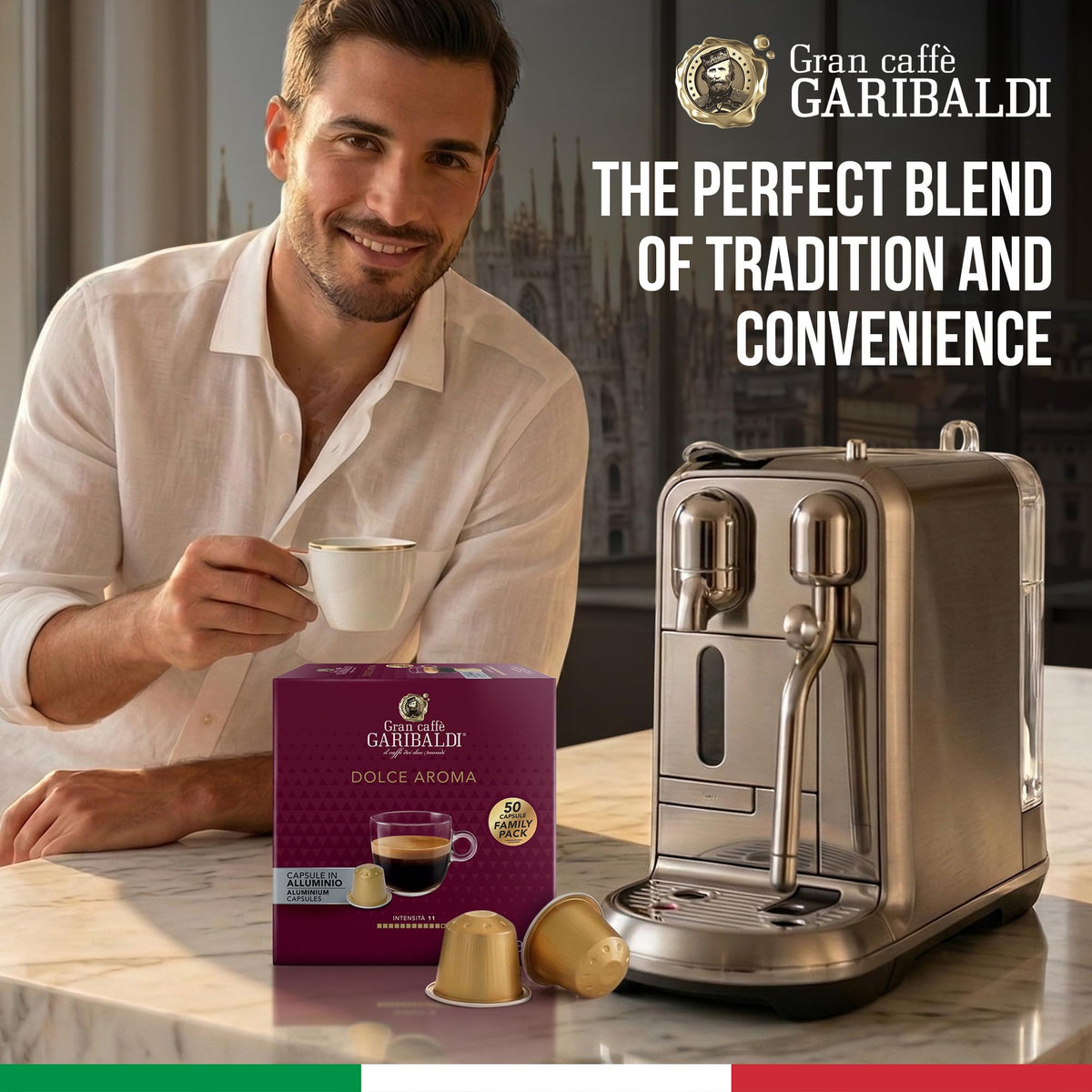 Gran Caffè Garibaldi Espresso Pods, Decaffeinato, 50Count