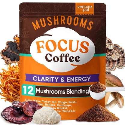 Venture Pal Ceremonial Grade Mushroom Matcha Powder + Mushroom Coffee - Focus, Energy & Digestion - Vegan