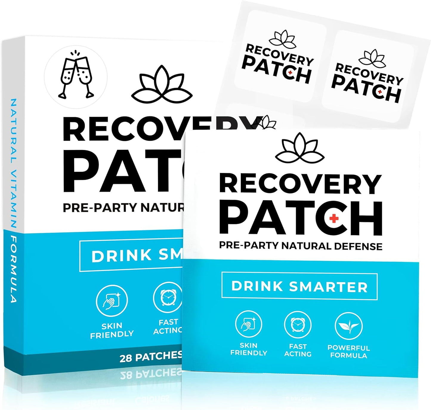 Party Treats Recovery Patches 28 Pack - Wake Up Refreshed & Energized | 100% Natural Ingredients Patch, Individually Wrapped, Skin-Friendly & Waterproof, Enhanced Morning Formula
