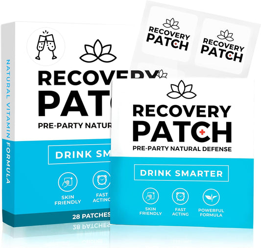Party Treats Recovery Patches 28 Pack - Wake Up Refreshed & Energized | 100% Natural Ingredients Patch, Individually Wrapped, Skin-Friendly & Waterproof, Enhanced Morning Formula