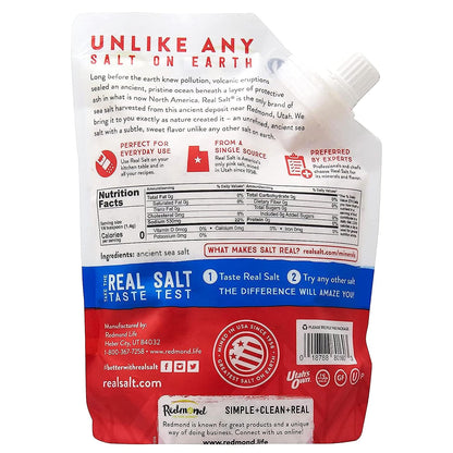 Redmond Real Sea Salt - Natural Unrefined Gluten Free Kosher, 16 Ounce Pouch (1 Pack)