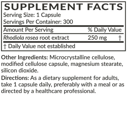 Futurebiotics Rhodiola Rosea Powder Adaptogenic Herb Vegetarian Capsules, 60 Count
