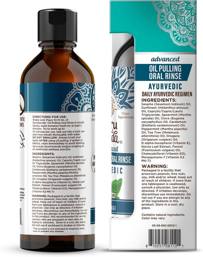 GuruNanda Advanced Oil Pulling Mouthwash with Oregano Oil & Sesame Oil, 8oz