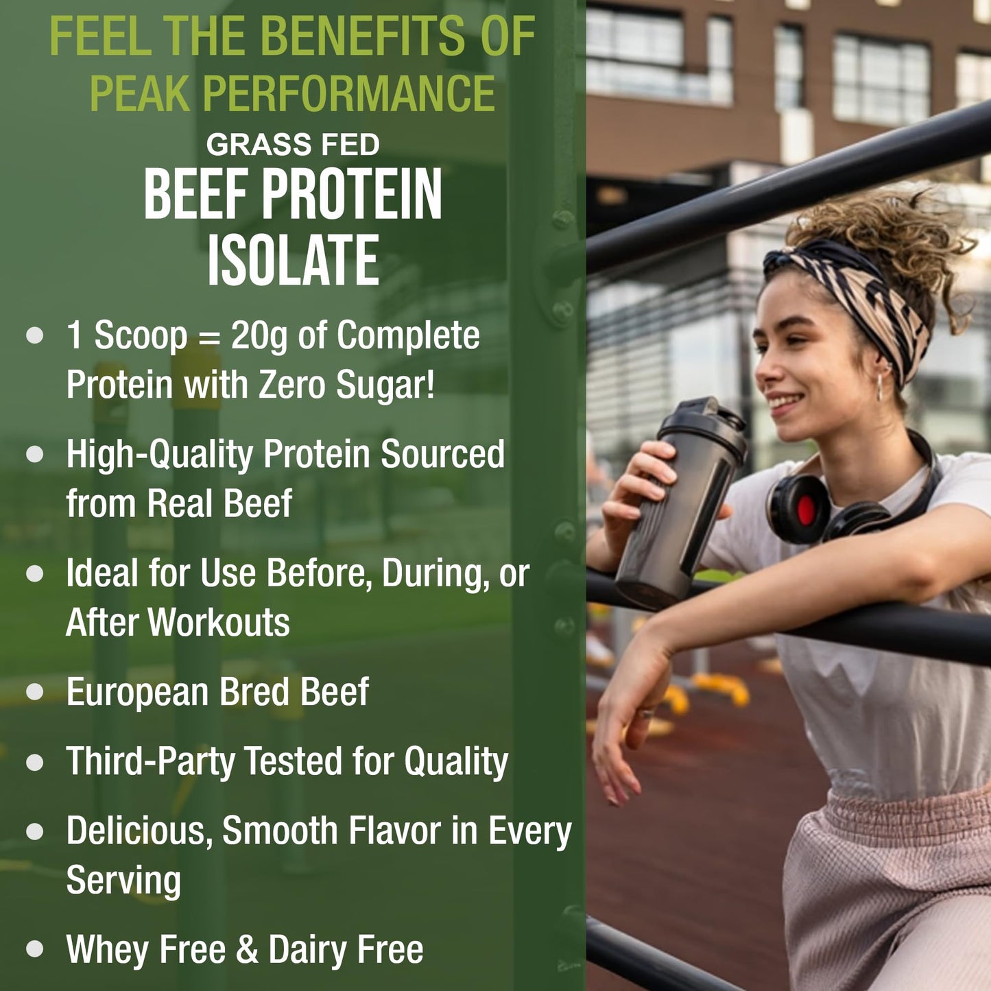 Grass Fed Beef Protein Powder - Lactose Free Great Tasting Beef Protein Isolate. Complete Animal Based Non Dairy Paleo Carnivore Supplement for Prime Muscle Building. No Whey. Unflavored