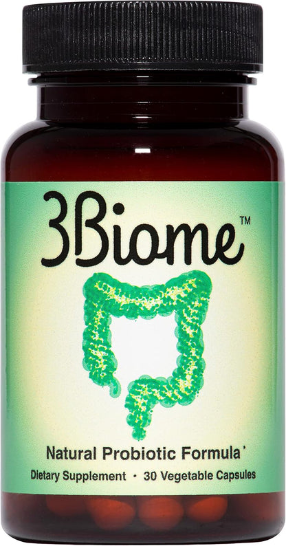 3Biome Natural Probiotic Supplement for Gut Health, Vegan, Gluten-Free | With Smart Probiotics to Improve Digestion and Regularity While Easing Gas, Bloating, and Stomach Discomfort, 30-Day Supply