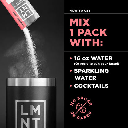 LMNT Zero-Sugar Electrolytes - Variety Pack Bundle - Hydration Powder Packets