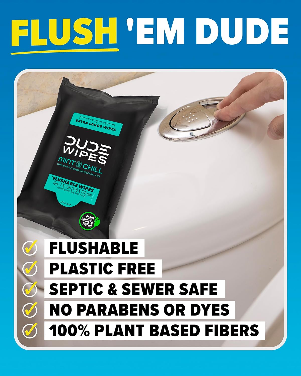 Dude Wipes & ZenDetox Bundle - 18 Flushable Wipes and 14 Colon Cleanse Pills with Probiotics and Herbal Blend for Regularity and Digestive & Gut Health