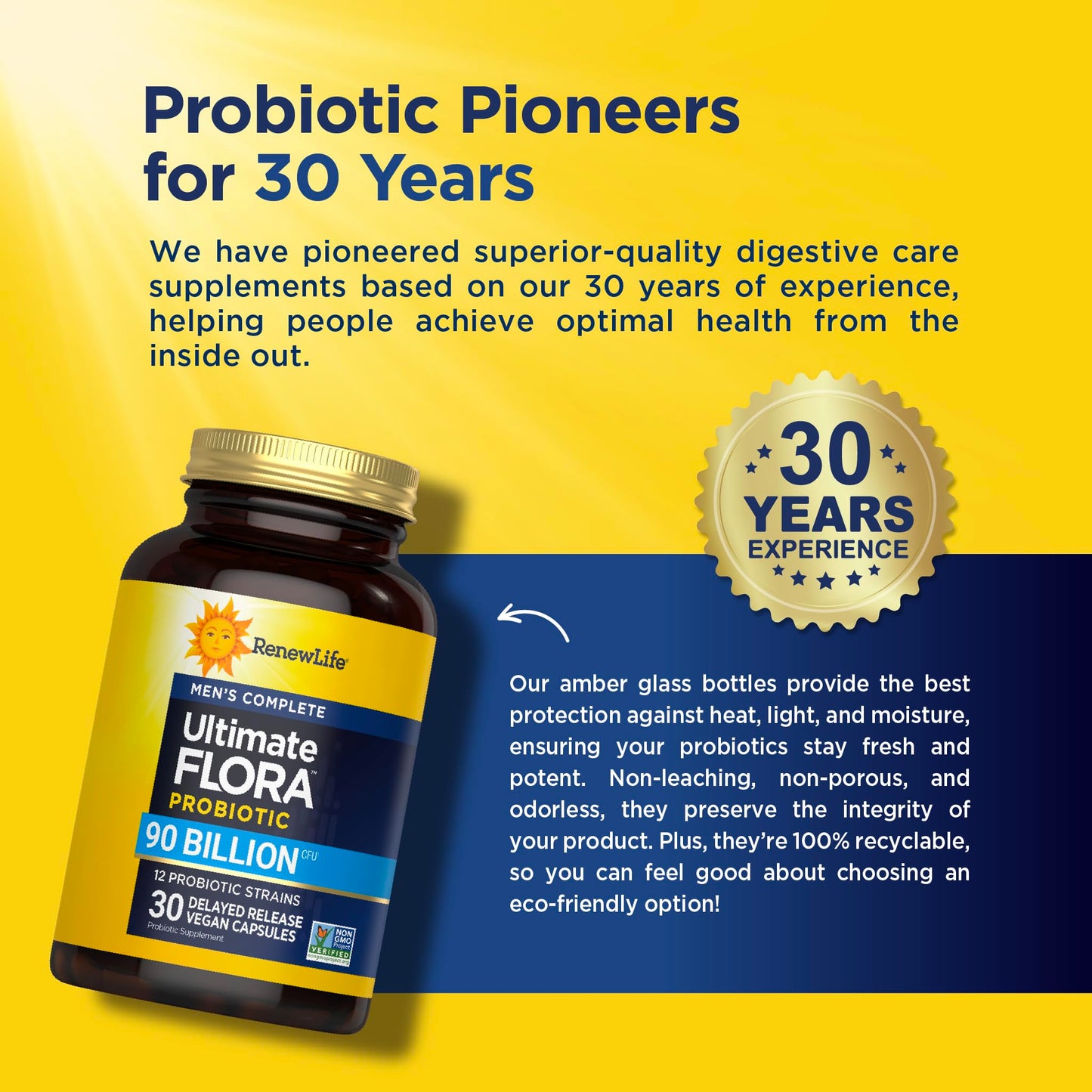 Renew Life Extra Care Digestive Probiotic 50 Billion CFU | 90 Vegetarian Capsules | Supports Digestive, Immune & Respiratory Health | Dairy, Soy and Gluten Free Supplement