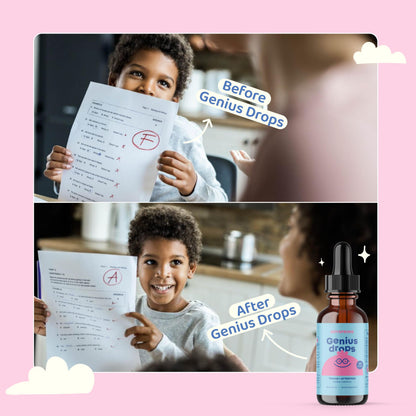 Organic Focus Drops for Kids - Attention and Focus Supplement with Ginkgo Biloba