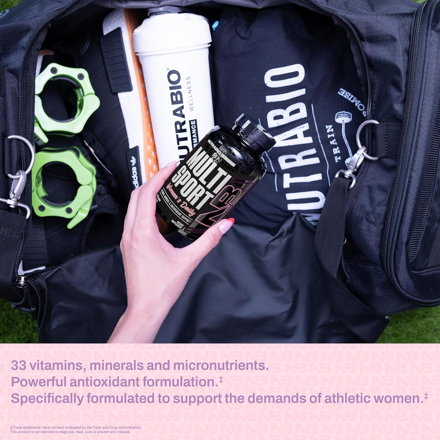 NutraBio Multisport for Women - Womens MultiVitamin - 33 Vitamins, Minerals, Micronutrients - Rich in Antioxidants - Supports Peak Athletic Performance, Energy, Metabolism (120 Vegetable Capsules)