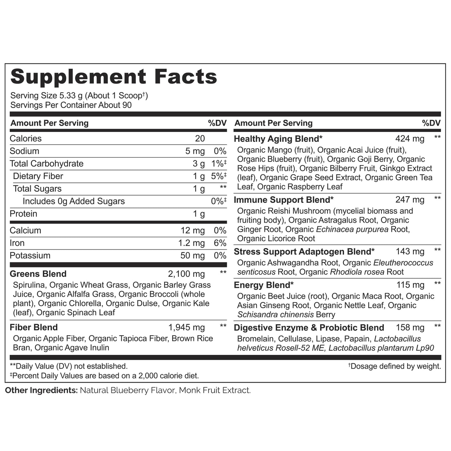 NATURELO Raw Greens Superfood Powder 480 Grams, Mixed Berry - Supports Energy, Immunity and Detox - Includes Spirulina, Wheat Grass and Organic Greens for Whole Food Nutrition