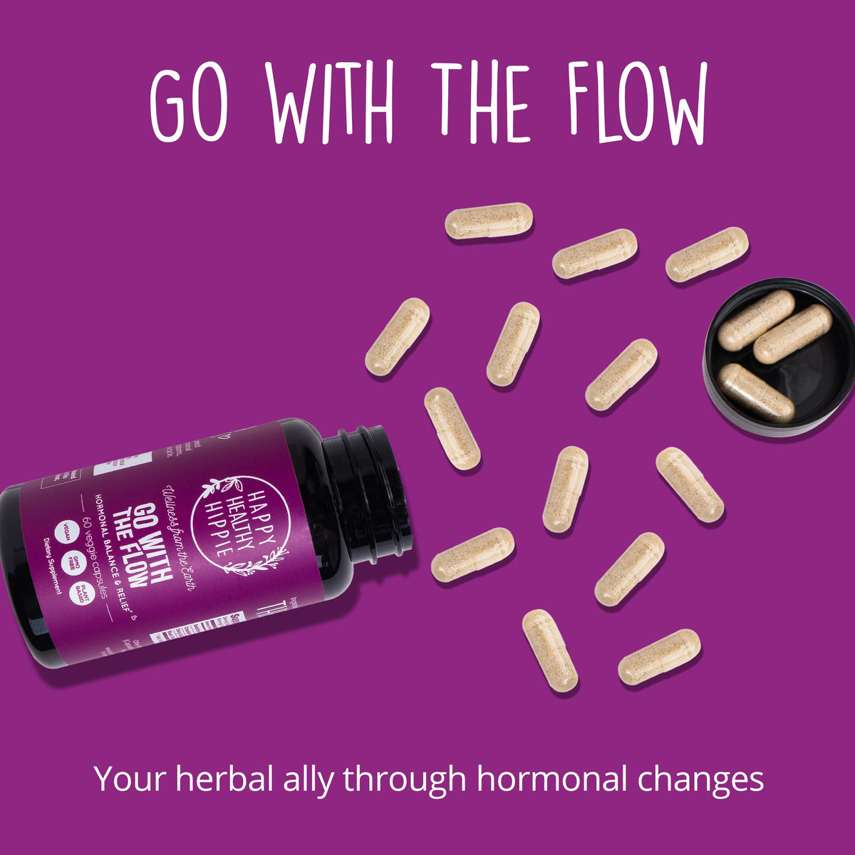 Happy Healthy Hippie Motherhood Bundle (2-Pack) - Go with The Flow Hormone Balance Supplement