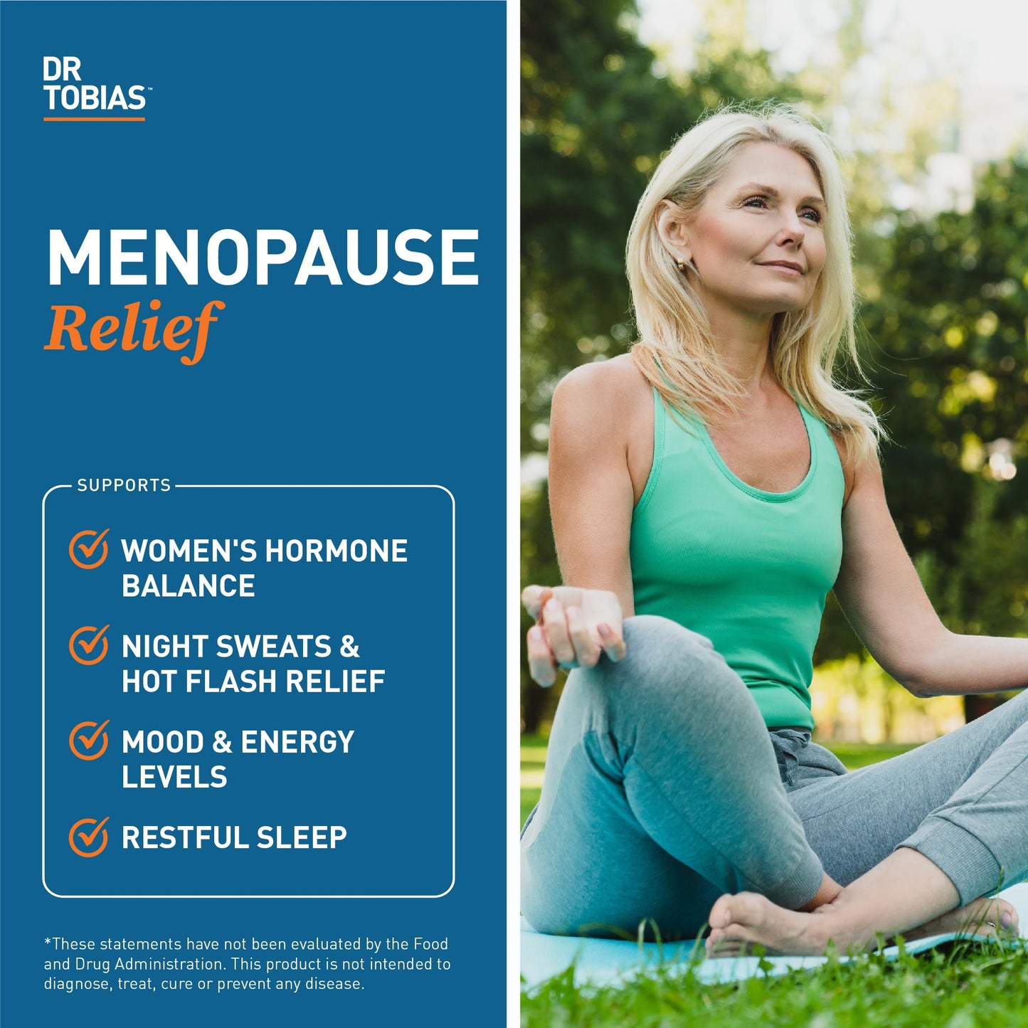 Dr. Tobias Menopause Relief 60 Capsules | Menopause Supplements for Women | Menopause Wellness Support | Black Cohosh + Soy Isoflavones | Hot Flashes, Mood & Nighttime Comfort | 30 Servings