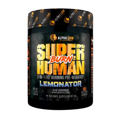 ALPHA LION Superhuman Burn – 2 in 1 Metabolism Booster Pre Workout and Thermogenic Fat Burner for Men – Appetite Suppressant and Weight Loss Supplement (21 Servings, Sweet Black Cherry Flavor)