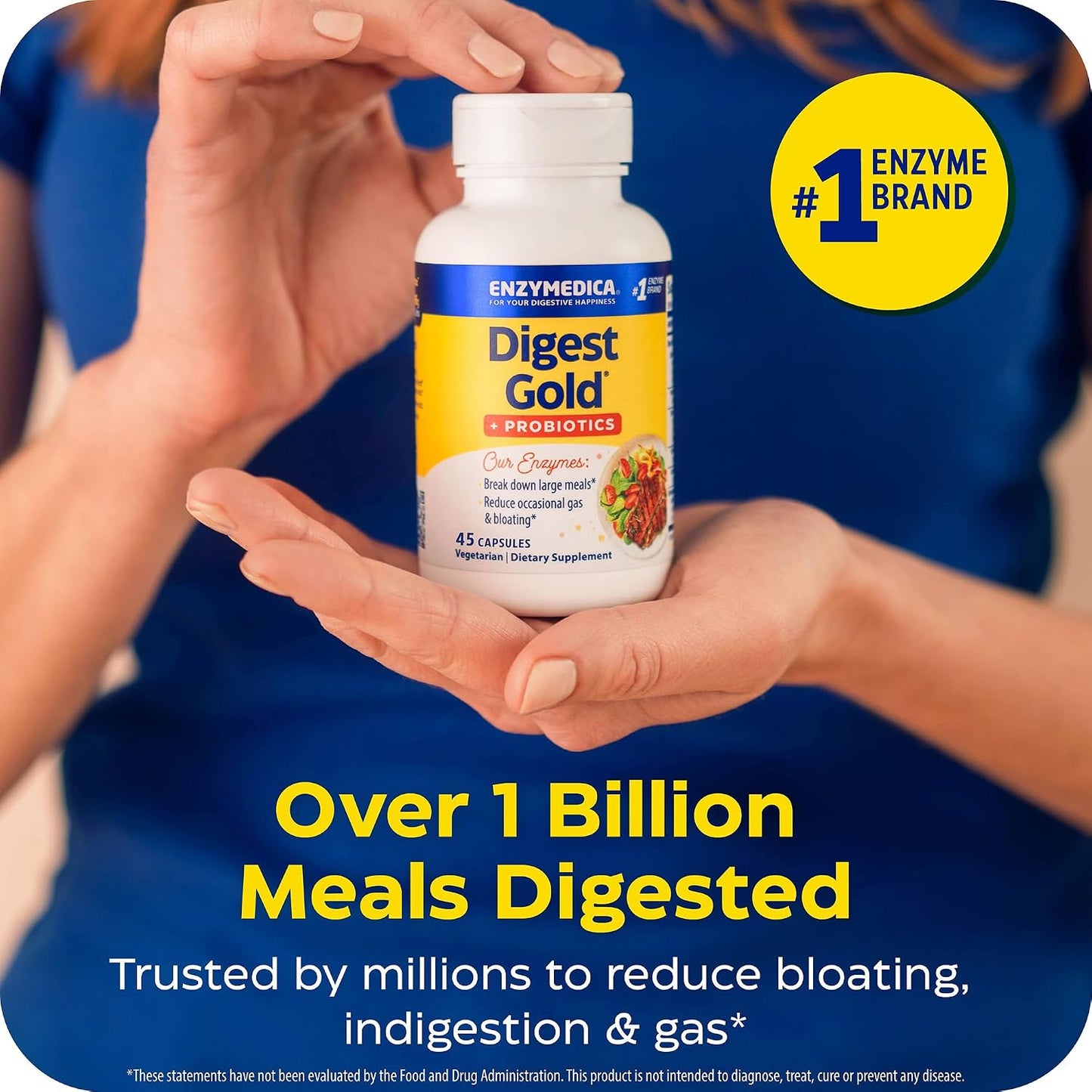 Enzymedica Digest Gold + Probiotics - Digestive Enzyme Supplement for Women & Men, Enzyme and Probiotic Capsules for Digestion, Gut Health Support, Helps Gas & Bloating, Vegetarian - 45 Caps