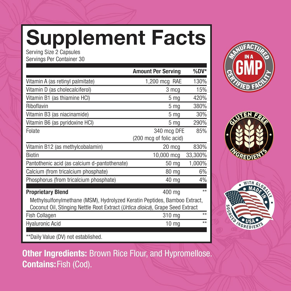 BioSchwartz Biotin Collagen Keratin Supplement - Hair Vitamins for Women