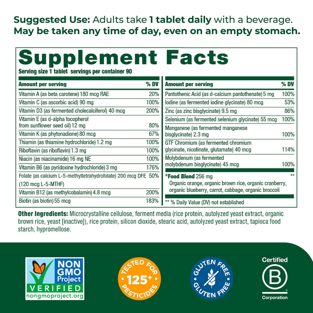 MegaFood Women's 55+ One Daily Multivitamin for Women with Vitamin A, Vitamin C