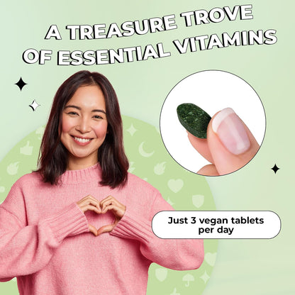 Future Kind Vegan Multivitamins Complete - 42-in-1 Vegan Multivitamins for Women & Men with Enzymes, B12, Zinc, & Probiotics for Digestion (90 tabs in Recycled Bottle)