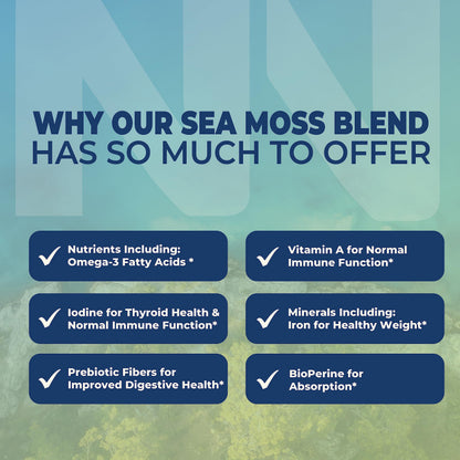Irish Sea Moss Capsules | With Organic Irish Moss, 300mg Burdock Root & 500mg