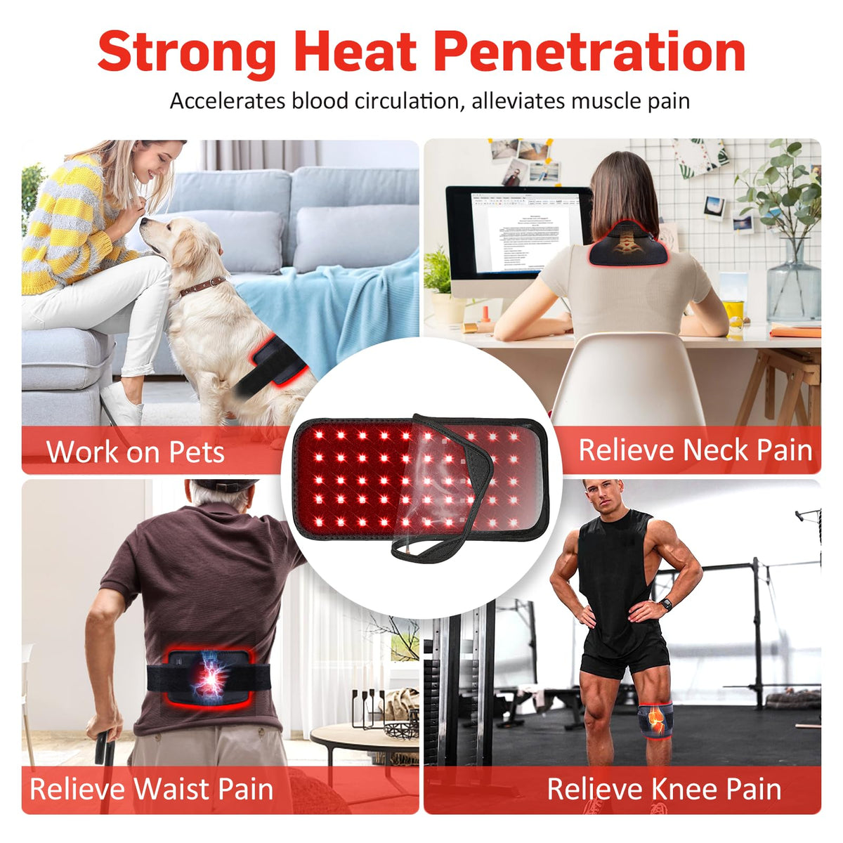 Red Light Therapy Belt, Infrared Light Therapy for Body, Wearable Wrap with Timer
