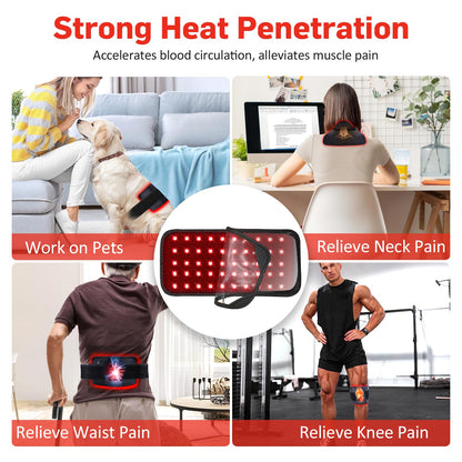 Red Light Therapy Belt, Infrared Light Therapy for Body, Wearable Wrap with Timer