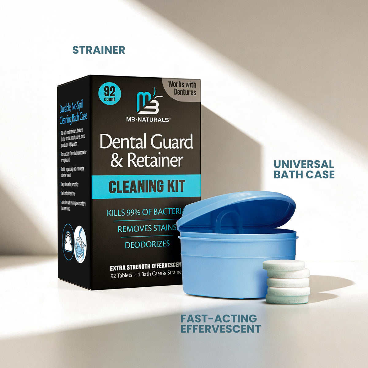 Retainer Cleaner Tablets, Denture Cleaner, Mint, 4 Month Supply by M3