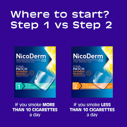 NicoDerm CQ Step 1 Nicotine Patches to Quit Smoking, 21 mg, Stop Smoking