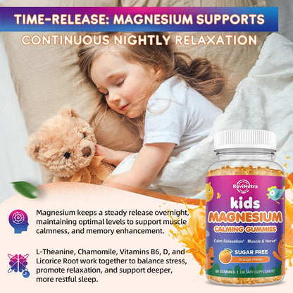 2 Pack Magnesium Glycinate Gummies for Kids & Adults Stawberry & Orange Flavor