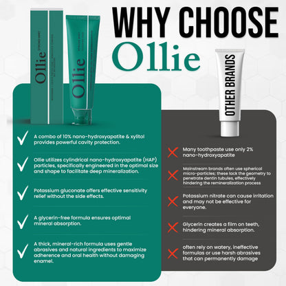 Ollie Fluoride Free 10% Nano Hydroxyapatite Toothpaste, Clean Mint, 1 Pack