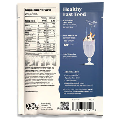 Keto Chow Chocolate Peanut Butter Meal Replacement Shake Powder, 1 Meal
