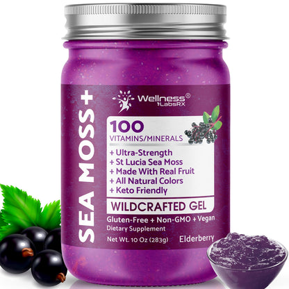 WELLNESS LABSRX Irish Sea Moss Gel Raw - Wildcrafted Superfood Seamoss Gel - Pineapple Mango Flavor, Vitamin and Mineral-Rich from Pristine Caribbean Waters - 10 oz.