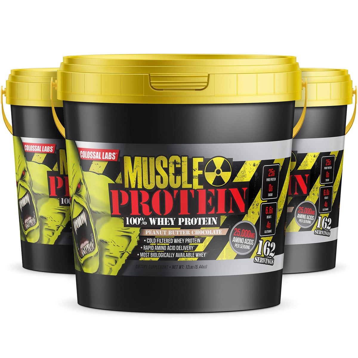 COLOSSAL LABS Muscle Growth Whey Protein [12 lbs/Pack of 1]–Peanut Butter Chocolate