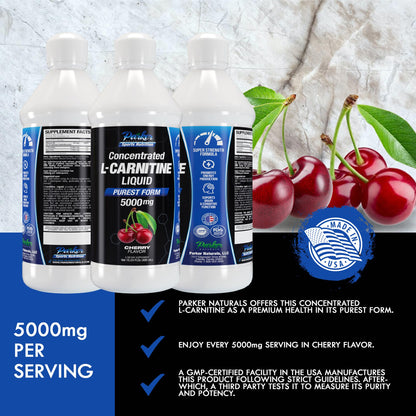 Parker Naturals L-Carnitine 5000 Mg Premium Dietary Supplement Liquid - 16 Oz All Natural