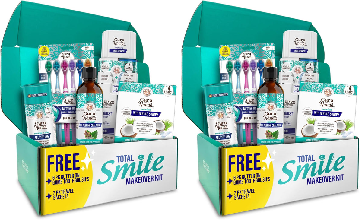 GuruNanda Total Smile Makeover Oral Care Kit, Teeth Whitening Kit(Regular)