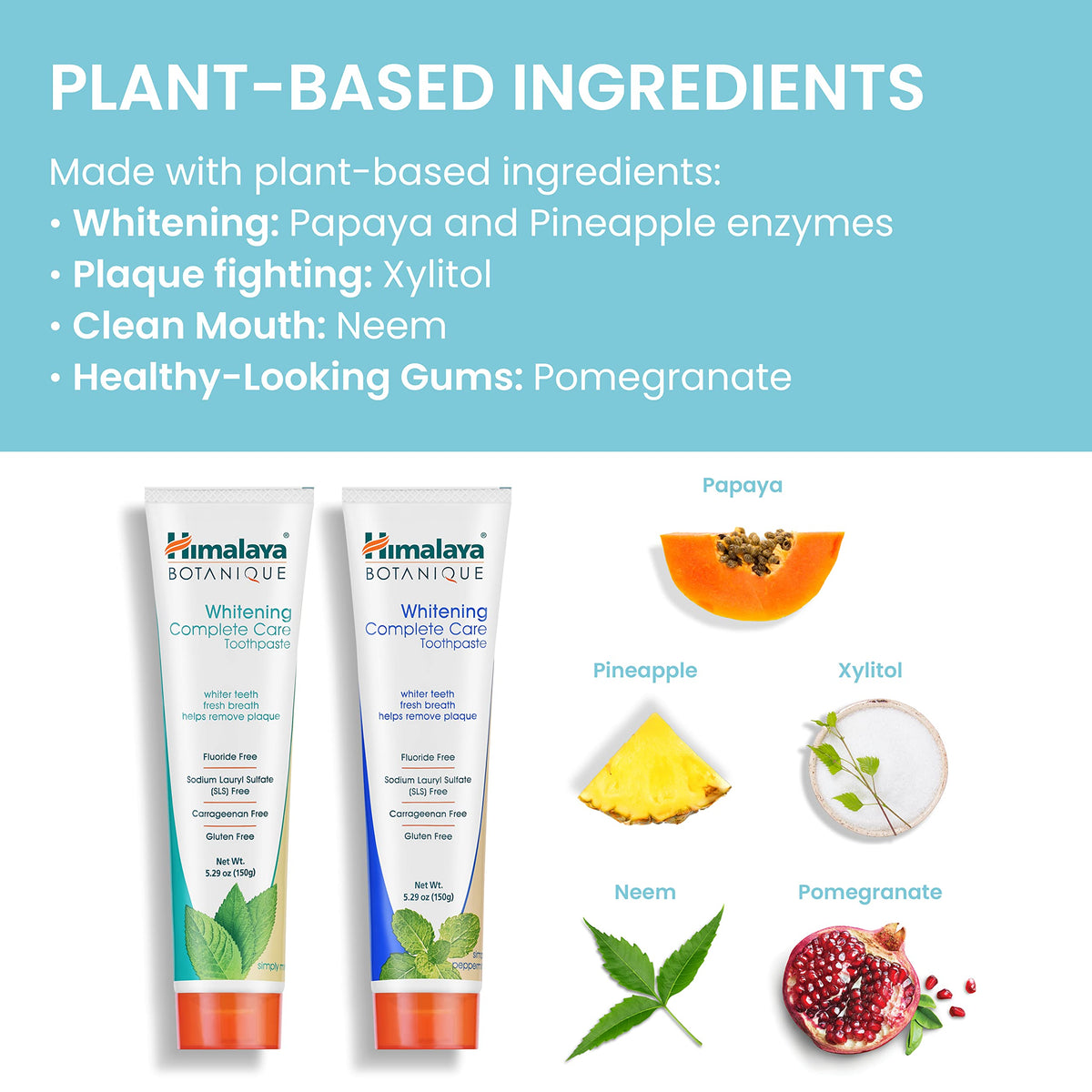 Himalaya Botanique Whitening Complete Care Toothpaste Mint, 5.29 oz, 2 Pack