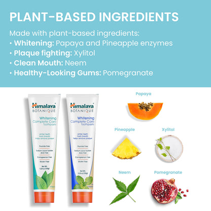 Himalaya Botanique Whitening Complete Care Toothpaste Mint, 5.29 oz, 2 Pack