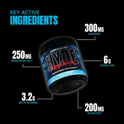 PROSUPPS Hyde Nightmare Pre-Workout Powder Energy Drink - Intense Energy, Mental