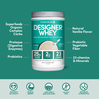 Designer Wellness, Designer Whey Protein Meal Powder with Vitamins, Minerals