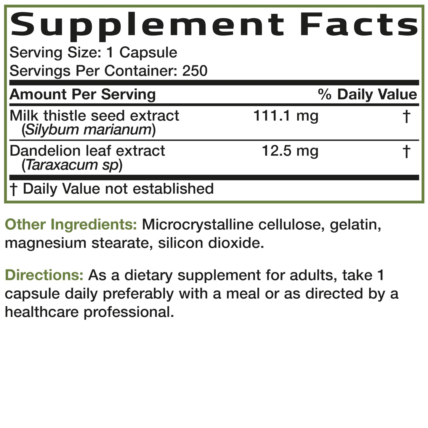 Bronson Milk Thistle Silymarin Marianum & Dandelion Extract, 120 Capsules | 2-in-1 Liver Cleanse, Health, Detox & Antioxidant Support, Non-GMO, Gluten-Free, Soy-Free