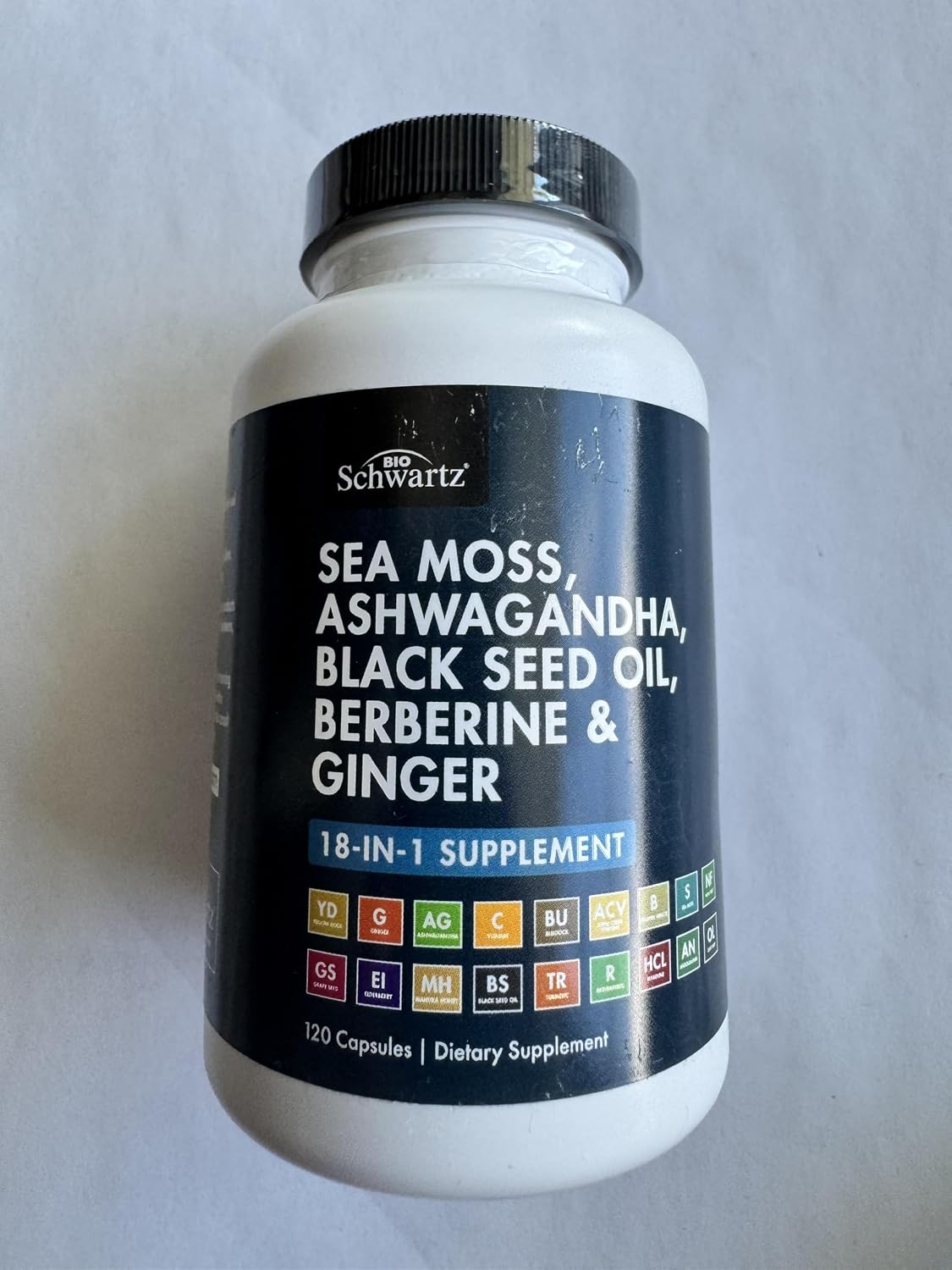 Sea Moss Black Seed Oil Ashwagandha Ginger - 120 Sea Moss Capsules